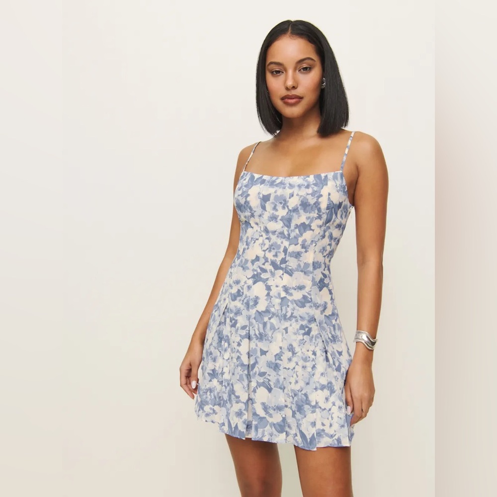 Reformation Blue and White Floral Mini Dress